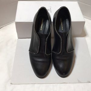 Cosmoparis oxfords leather upper and lining with silver tone beads and elastic